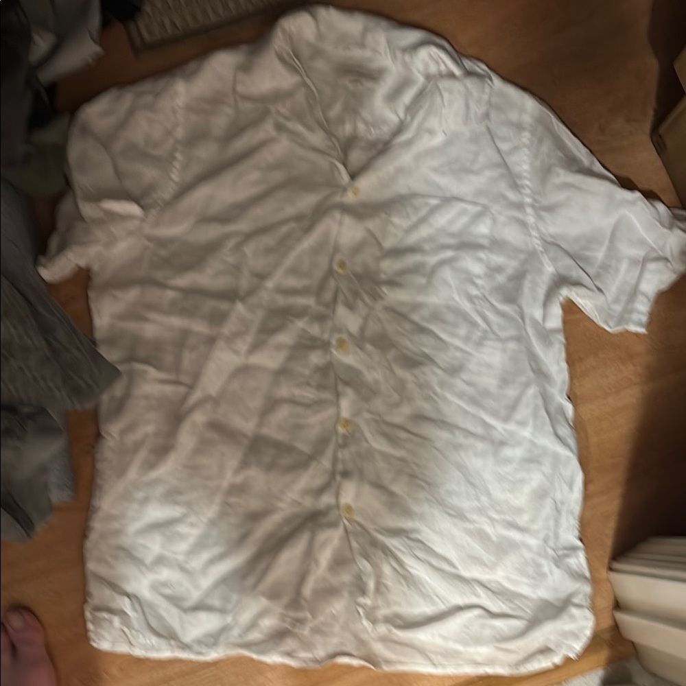 Lucky Brand White Casual Button Down Shirt Size M